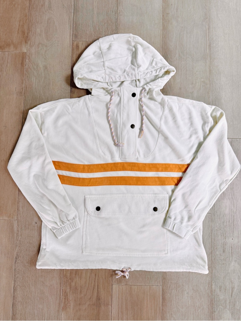 Faherty Women’s Embroidered Sunshine Patchwork Quarter-zip Hoodie